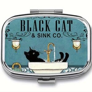 Pill Box | Black Cat & Sink Co. Vintage-Style Blue and Black